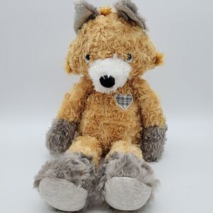 Hallmark Fox Plush 15" Tan Love You Near or Far Heart Patch Stuffed Animal Toy